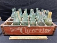 Cheerwine crate and bottles
