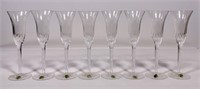 8 Waterford flutes, Giselle, 3.25" base, 10"T