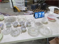 GROUP OF MISC GLASSWARE, CUT GLASS, PYREX