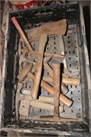 Tote of Misc Hammers, Hatchets