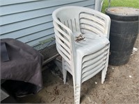6 Outdoor Plastic Chairs