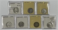 CANADA: 1896-1902 Silver 5 Cent Date Run