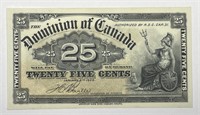 CANADA: 1900 25 Cent Fractional Note AU