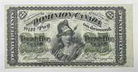 CANADA: 1870 25 Cent Fractional Note Extra Fine XF