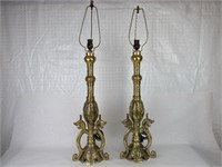 Pair of Brass Lamps untested