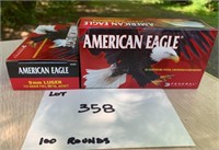 2 Boxes American Eagle 9mm Luger,115 gr FMJ,