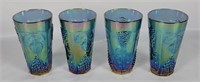 4 Indiana Carnival Glass Tumblers