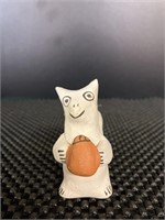 Native American small Standing Pottery Cat Figure