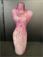 Murano? Pink lady’s bust confetti art glass vase