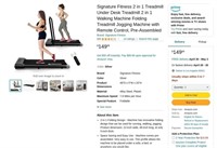 W4765  Signature Fitness 2 in 1 Treadmill - Silver