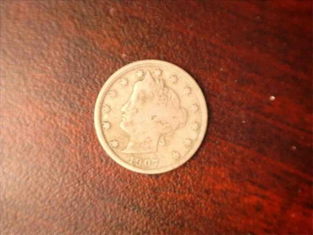 1907 Liberty Head V cent coin