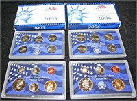 2005-S, 2006-S Mint Proof Sets w/ Papers