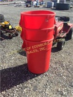 (3) RED 44 GALLON  POLY TRASH CANS