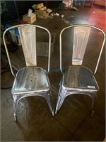 SILVER METAL DINING CHAIR, SEAT 17.5" *BID/CHAIR