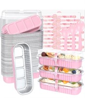 Mini Loaf Pans with Lids and Spoons, 100 Pack