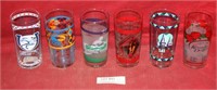 6 COLLECTIBLE KENTUCKY DERBY DRINKING GLASSES