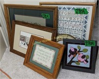 Framed Needlepoint, Wooly Picture, Cross Stitch