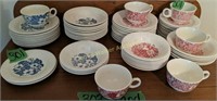 Wild Rose Blue And White Bowls, Harvest Red And