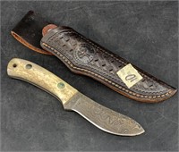 Jens Klaar Knives of Alaska Damascus caping knife,