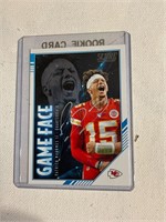 Patrick Mahomes game face autographed card