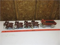C.I. Budweiser Clydesdale Horses w/ Wagon