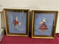 PAIR OF FRAMED NEEDLE POINTS LADY AND GENT