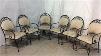 Six Cast Iron Patio Chairs T