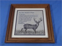 Framed Deer Hunter's Prayer 9x9