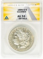 Coin 1886-O Morgan Silver Dollar-ANACS AU53 Detail