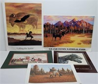 (5) Western / Outdoor Prints / Posters