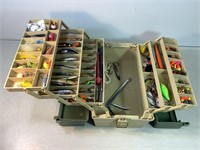 PLANO Foldout Tackle box W/Tackle, 9in T X 18in L