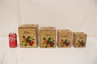 Vintage Wooden Canister Set