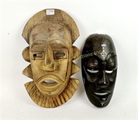 TWO AFRICAN WOOD MASKS