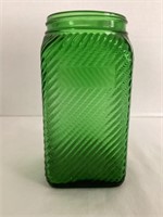 Vintage Green Glass Canister