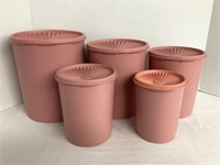 Vintage Five Piece Tupperware Canister Set