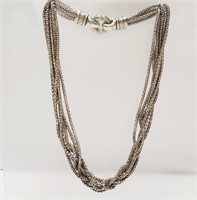 Multi Strand Necklace Metal Magnetic Clasp