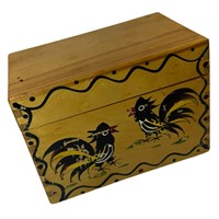 Vintage Woodpecker Woodware Hand-Painted Box