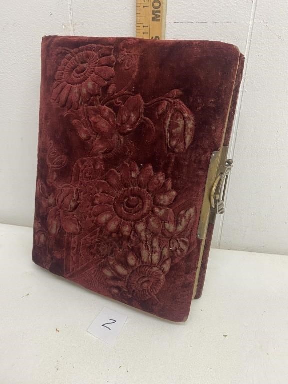 Antique Photo Album With Velvet Cover