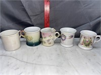 Antique hand painted mugs