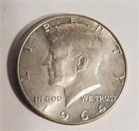 1964 Kennedy Half Dollar No Mint Mark