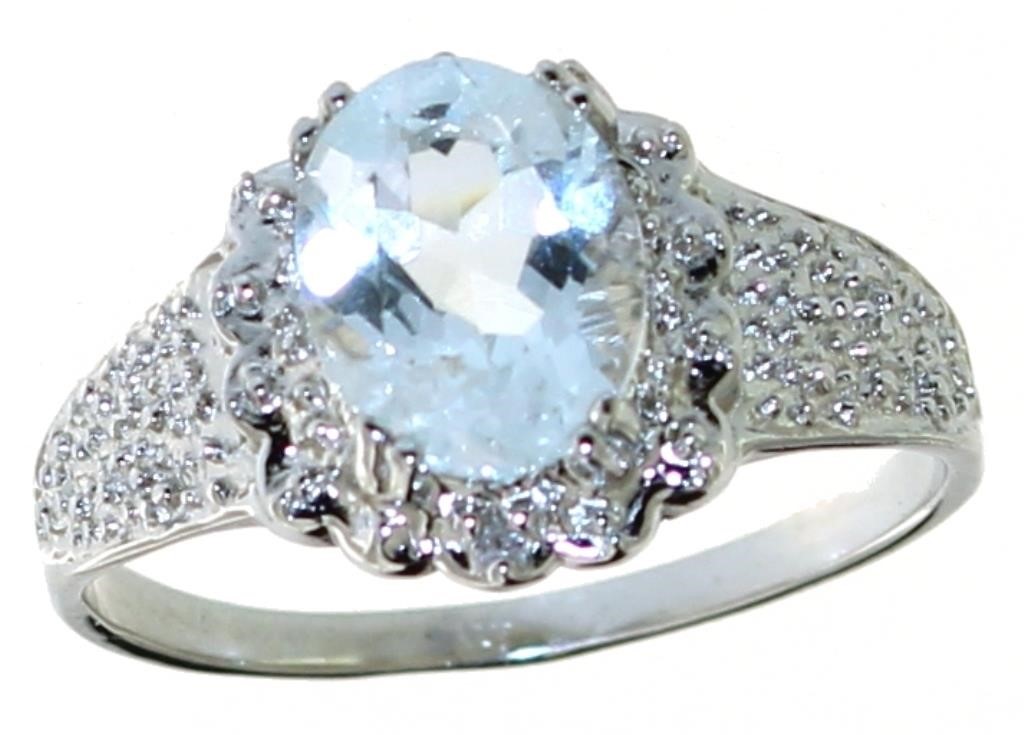 Oval 2.04 ct Aquamarine & Diamond Ring