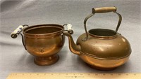 Tagus Portugal Copper Teapot and Copper Pot