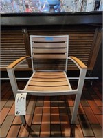 Metal frame wood seat chairs