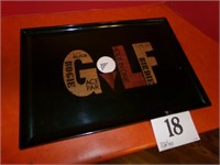 WOODEN LACQUER GOLF TRAY