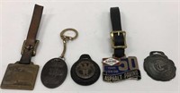 Lot of 5 Vintage Watch Fobs #2