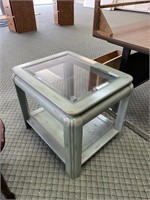 Glass Top End Table Wooden