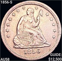 1856-S Seated Liberty Quarter CHOICE AU