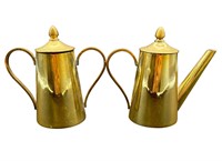 Pair of Vtg Brass Creamer & Sugar