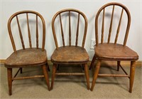 THREE LOVELY ANTIQUE OAK CHILD'S CHAIRS