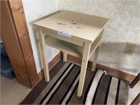 Wooden Corner Table with Paint